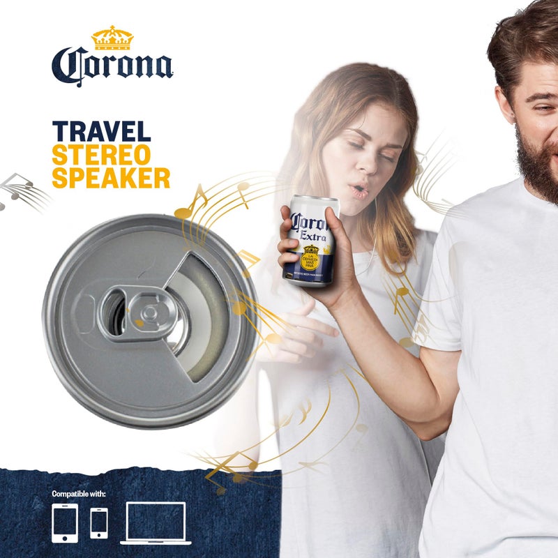 Corona Can Bluetooth Speaker â€“ 30FT Range Can Shaped Portable Wireless Speaker, Bluetooth + AUX Support, 3 Hour Playtime, Perfect for Outdoor & Indoor Activities - Image 3